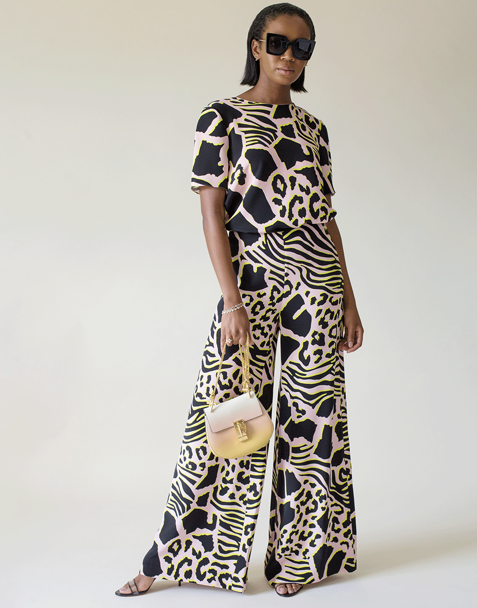 ADAM LIPPES-Side Zip Print Crepe Pant-