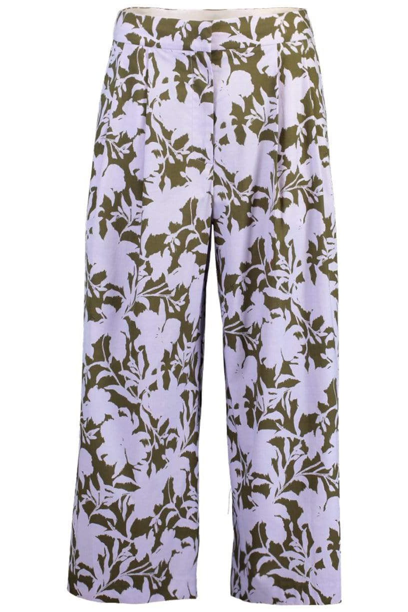 ADAM LIPPES-Pleat Front Culotte Floral Pant-