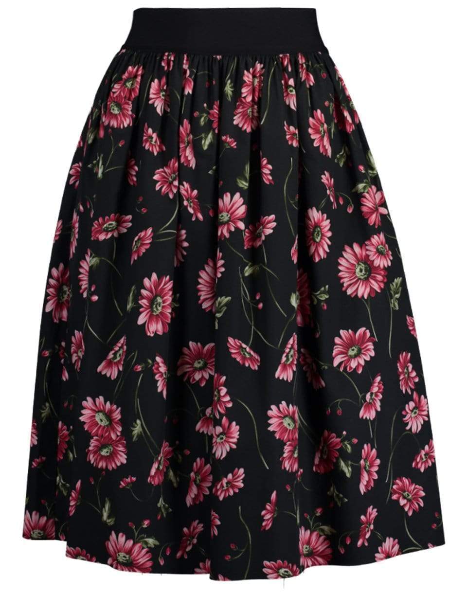ADAM LIPPES-Floral Print Midi Skirt-