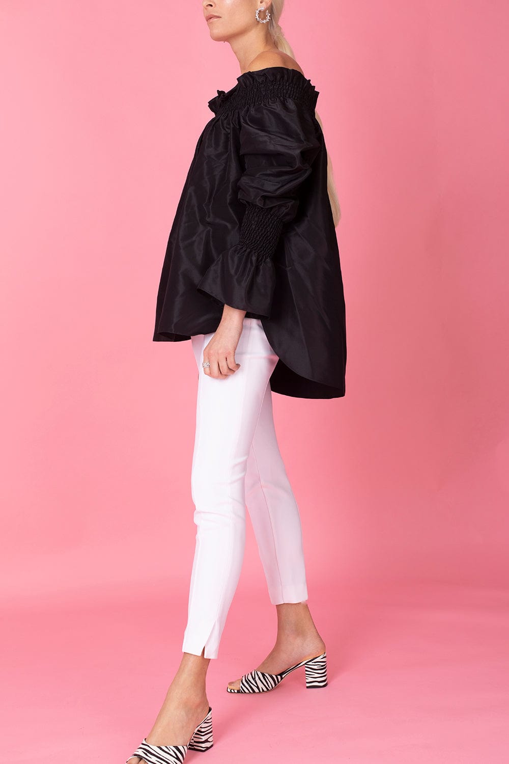 ADAM LIPPES-Off The Shoulder Top - Black-