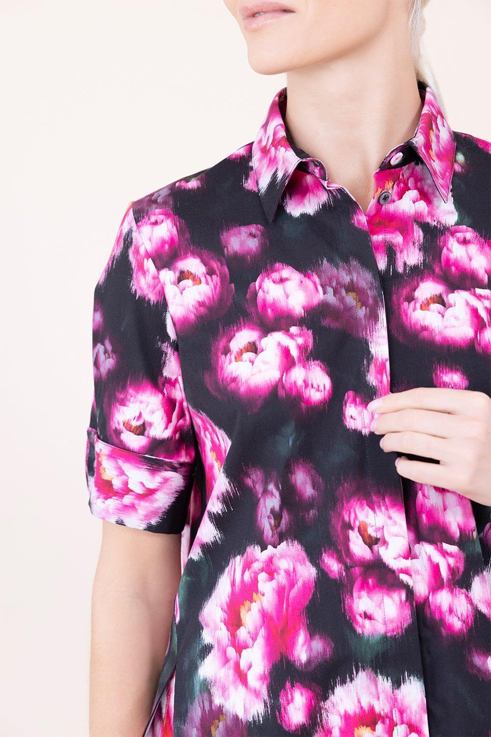 ADAM LIPPES-Printed Trapeze Shirt-