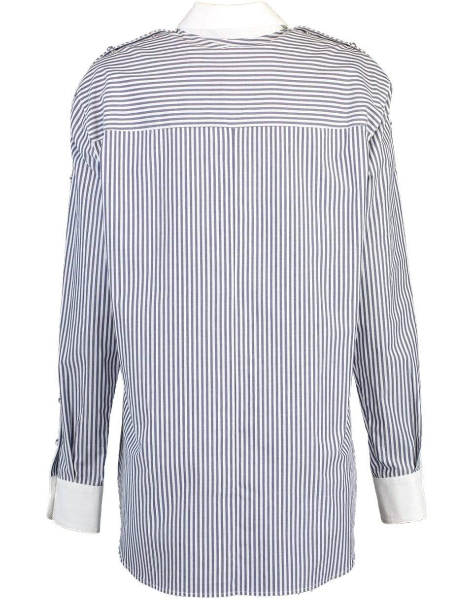 ADAM LIPPES-Button Sleeve Stripe Shirt-