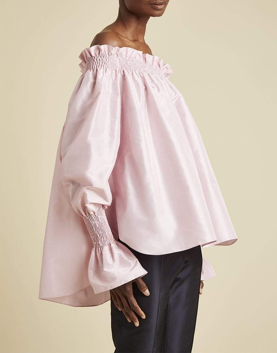 ADAM LIPPES-Off The Shoulder Silk Taffeta Top - Pink-