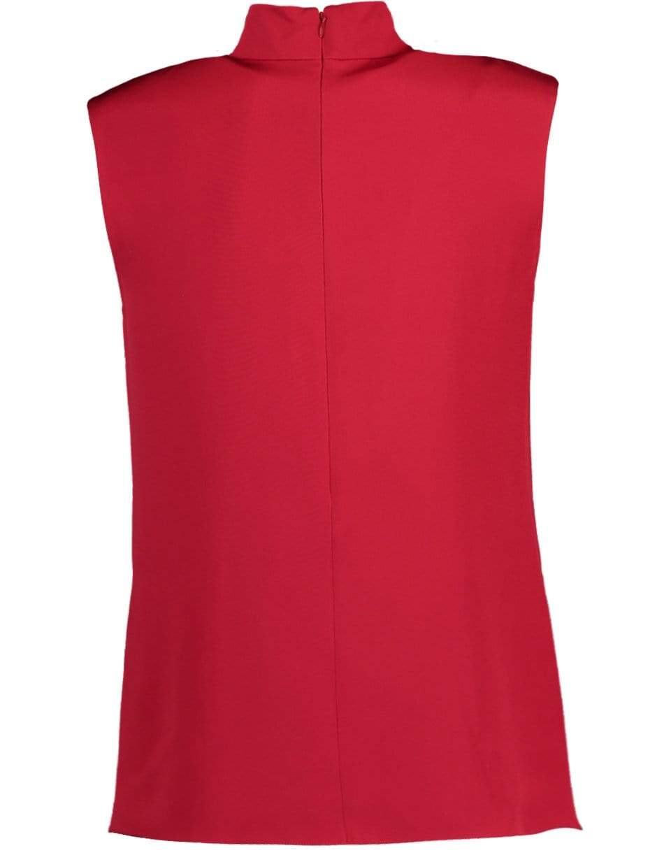ADAM LIPPES-Sleeveless Gathered High Neck Silk Top-
