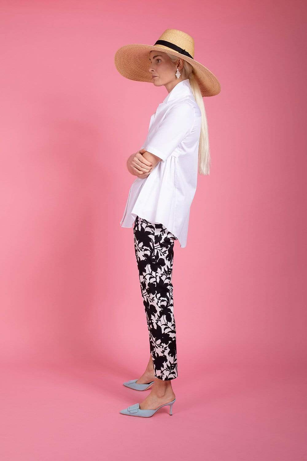 ADAM LIPPES-Short Sleeve Side Gathered Top-