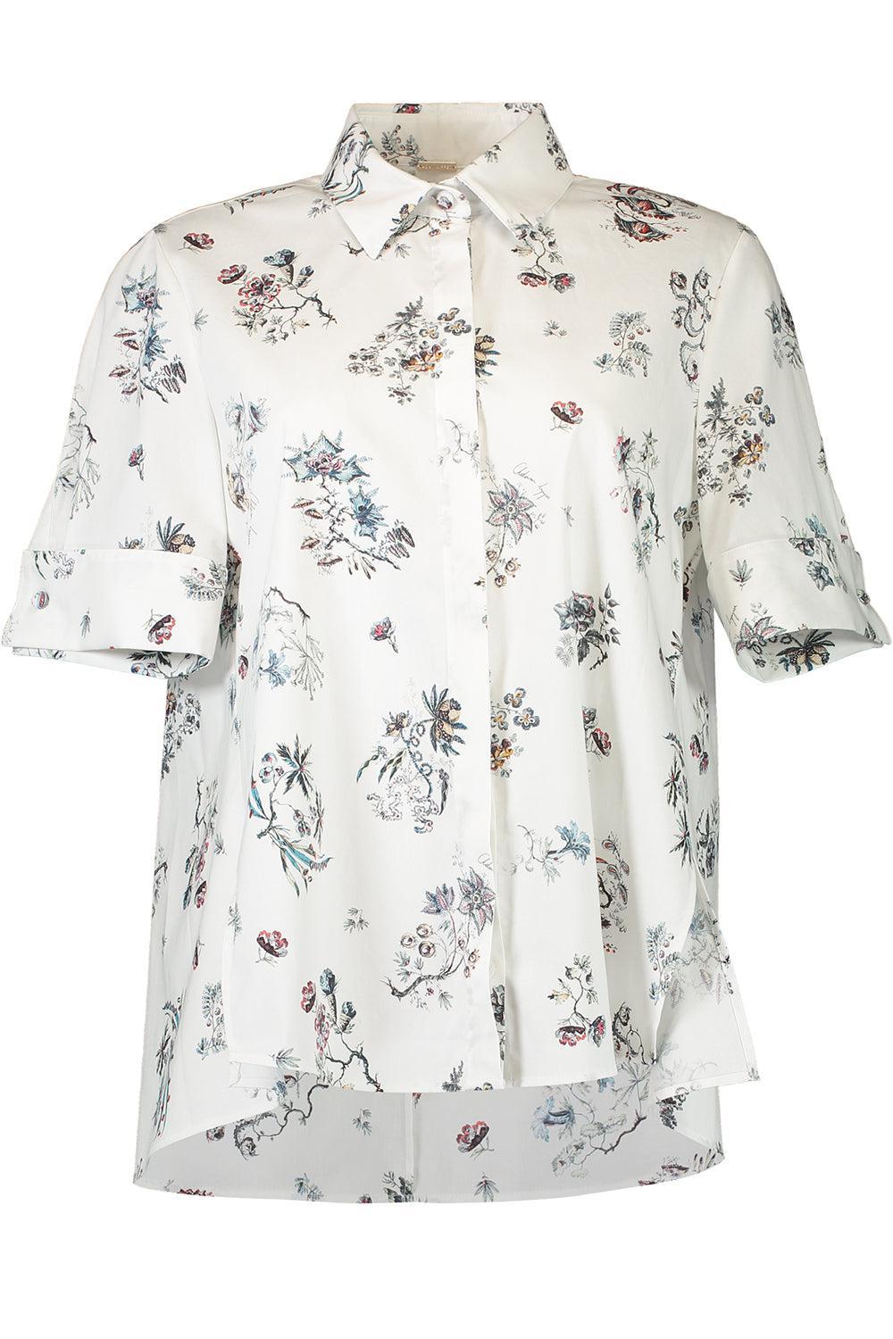 ADAM LIPPES-Short Sleeve Printed Trapeze Shirt-