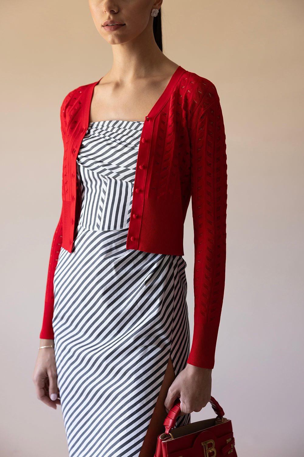 ADAM LIPPES-Short Cardigan - Poppy-
