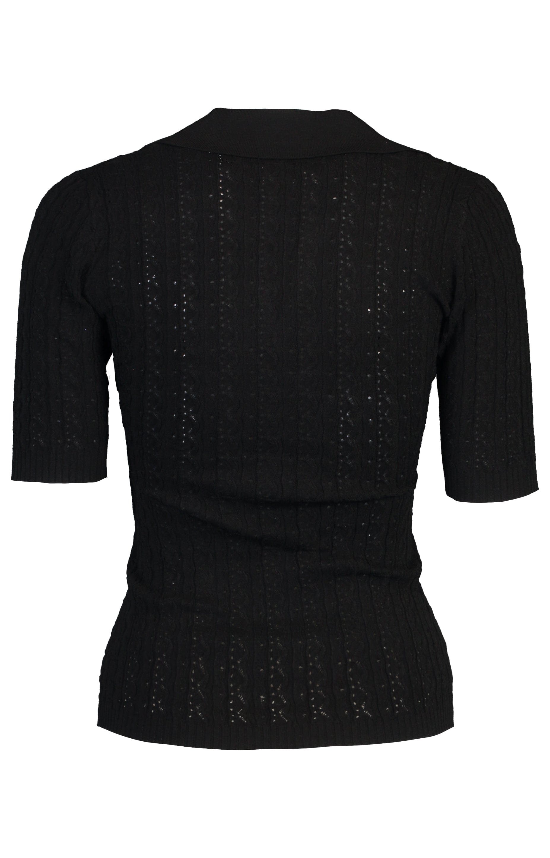 ADAM LIPPES-Short Sleeve Polo - Black-