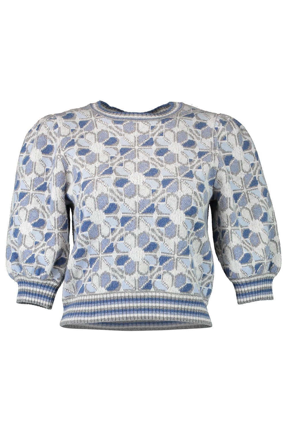 ADAM LIPPES-Rose Medallion Puff Sleeve Top-