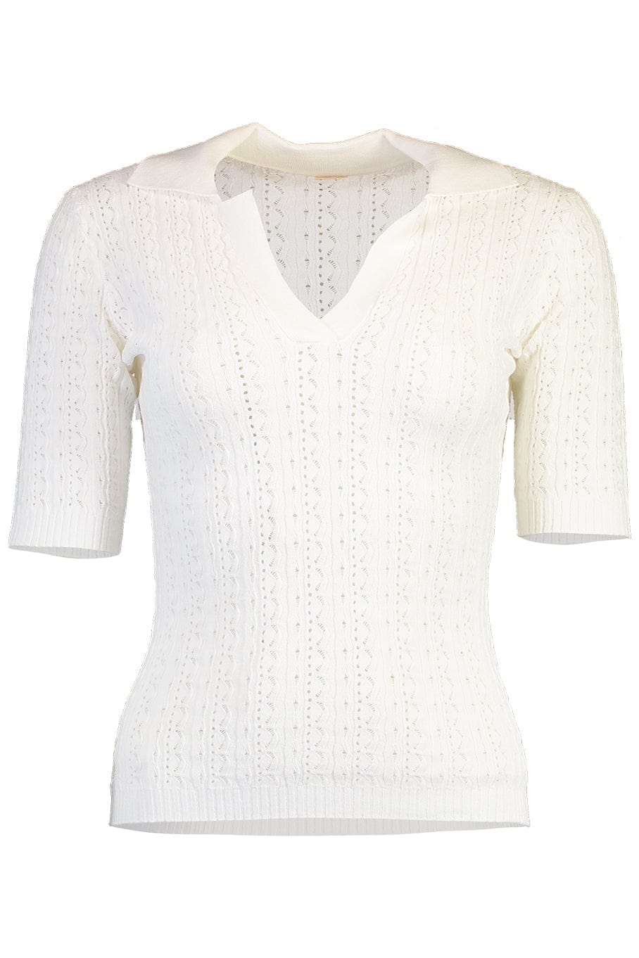 ADAM LIPPES-Short Sleeve Polo - Ivory-