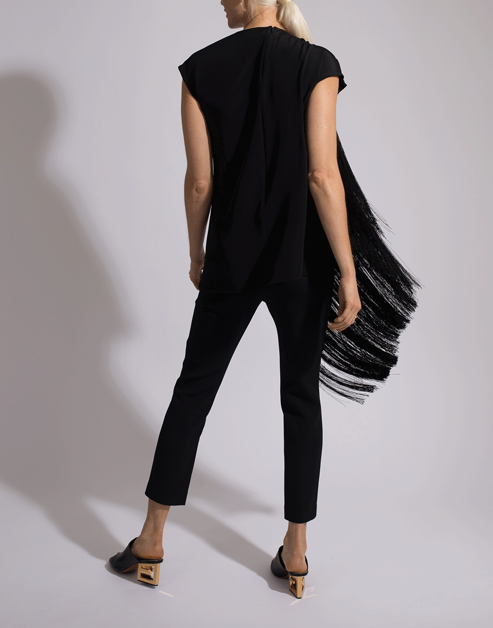 ADAM LIPPES-Fringe Top-BLACK