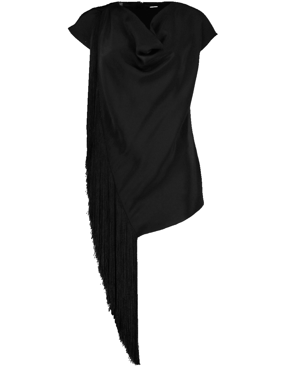 ADAM LIPPES-Fringe Top-BLACK