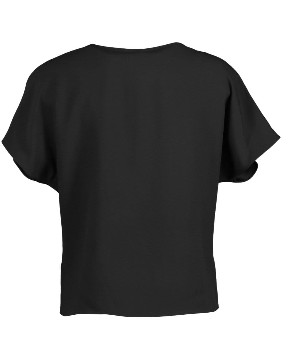 ADAM LIPPES-Black Short Sleeve Dolman Top-