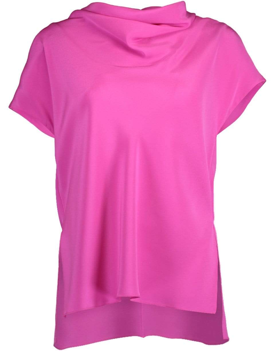 ADAM LIPPES-Hot Pink Cowl Neck Top-