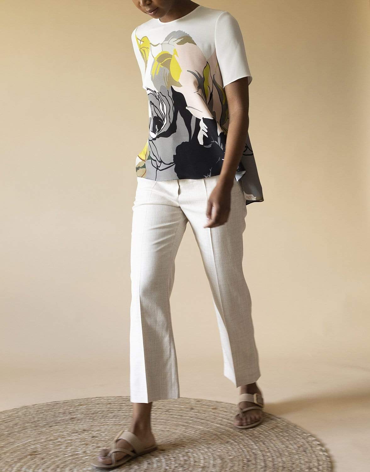 ADAM LIPPES-Pleat Back Short Sleeve Top-