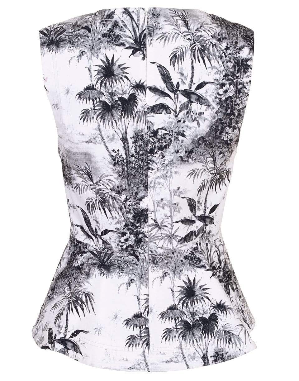 ADAM LIPPES-Printed Twill Peplum Top-