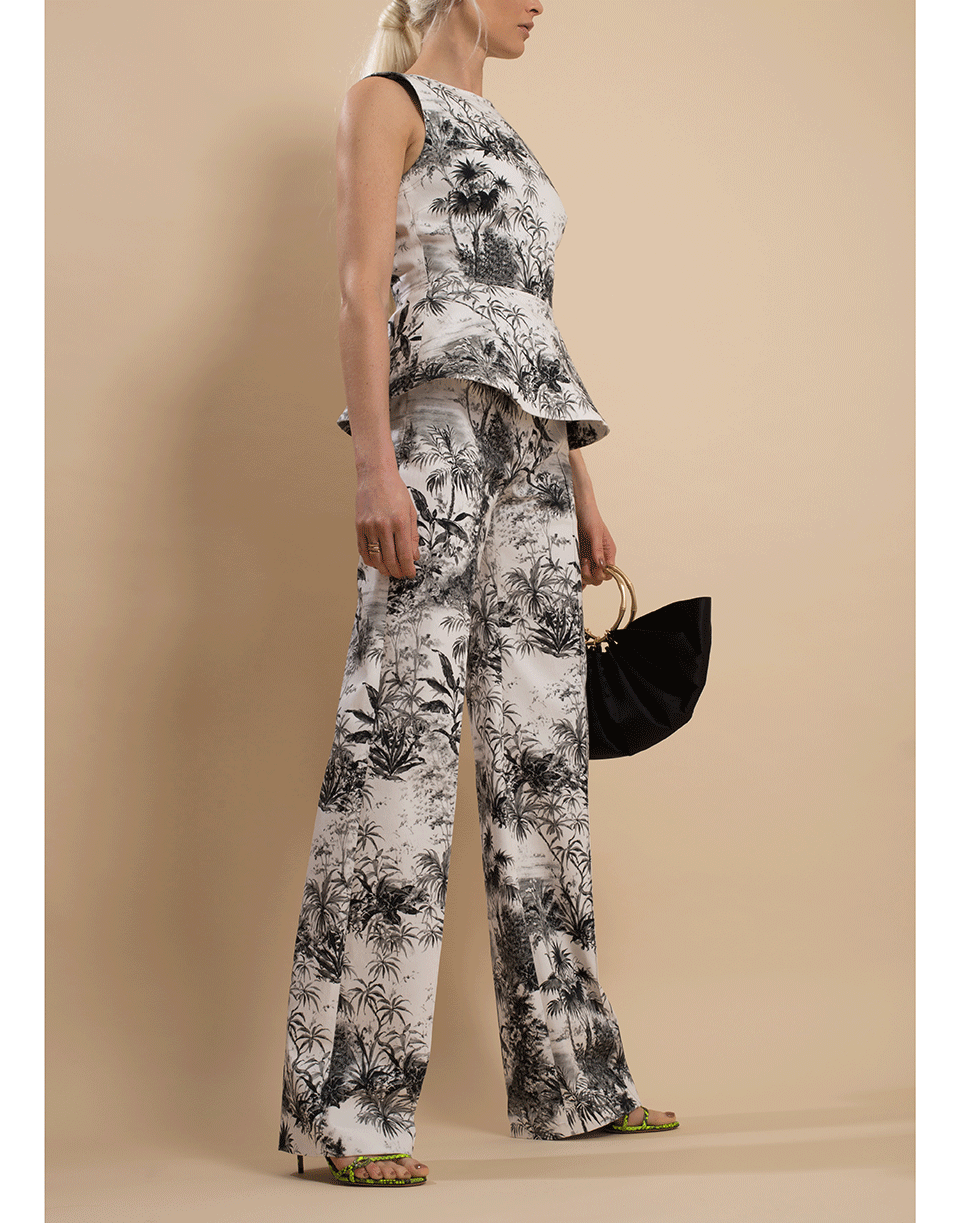 ADAM LIPPES-Printed Twill Peplum Top-