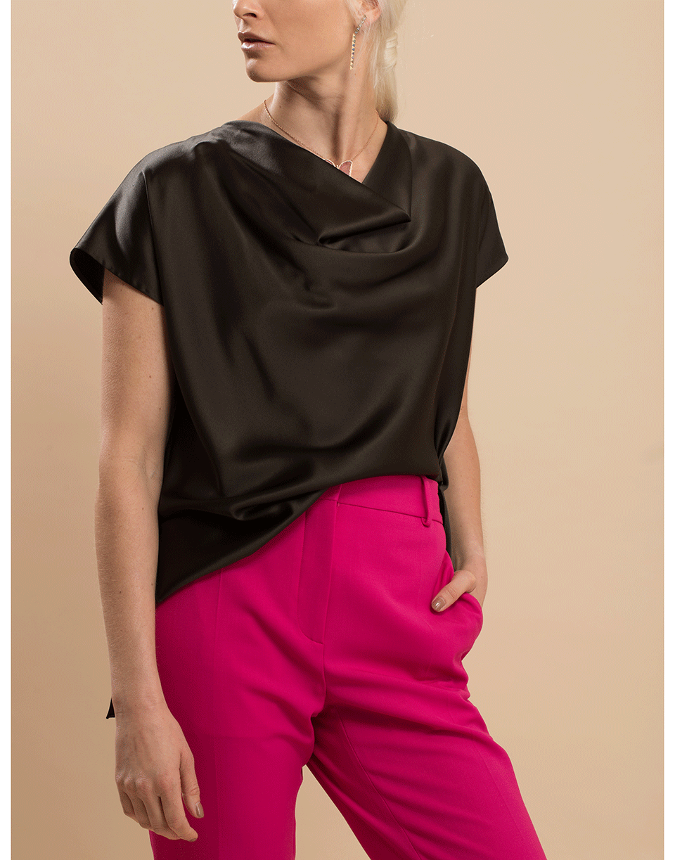 ADAM LIPPES-Olive Cowl Neck Top-