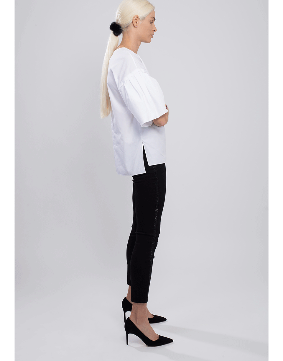 ADAM LIPPES-Flutter Sleeve Poplin Top-