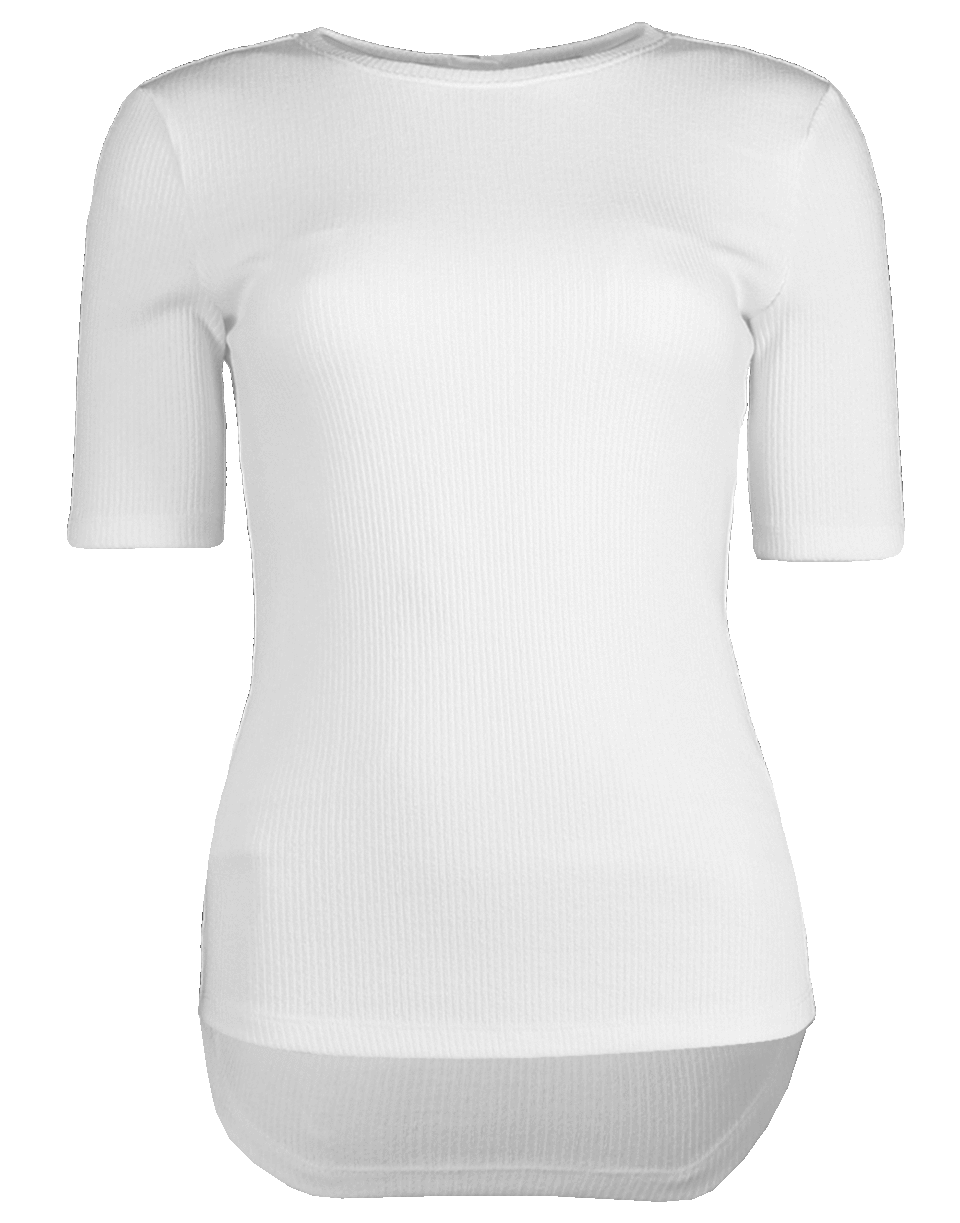 ADAM LIPPES-Ribbed Jersey Fitted T-Shirt-