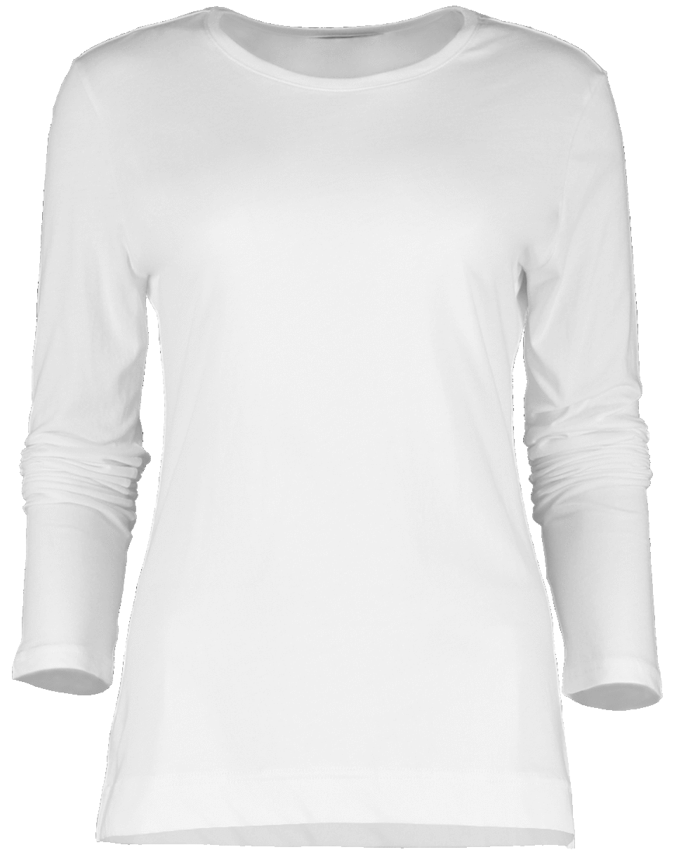 ADAM LIPPES-White Long Sleeve Crewneck T-Shirt-
