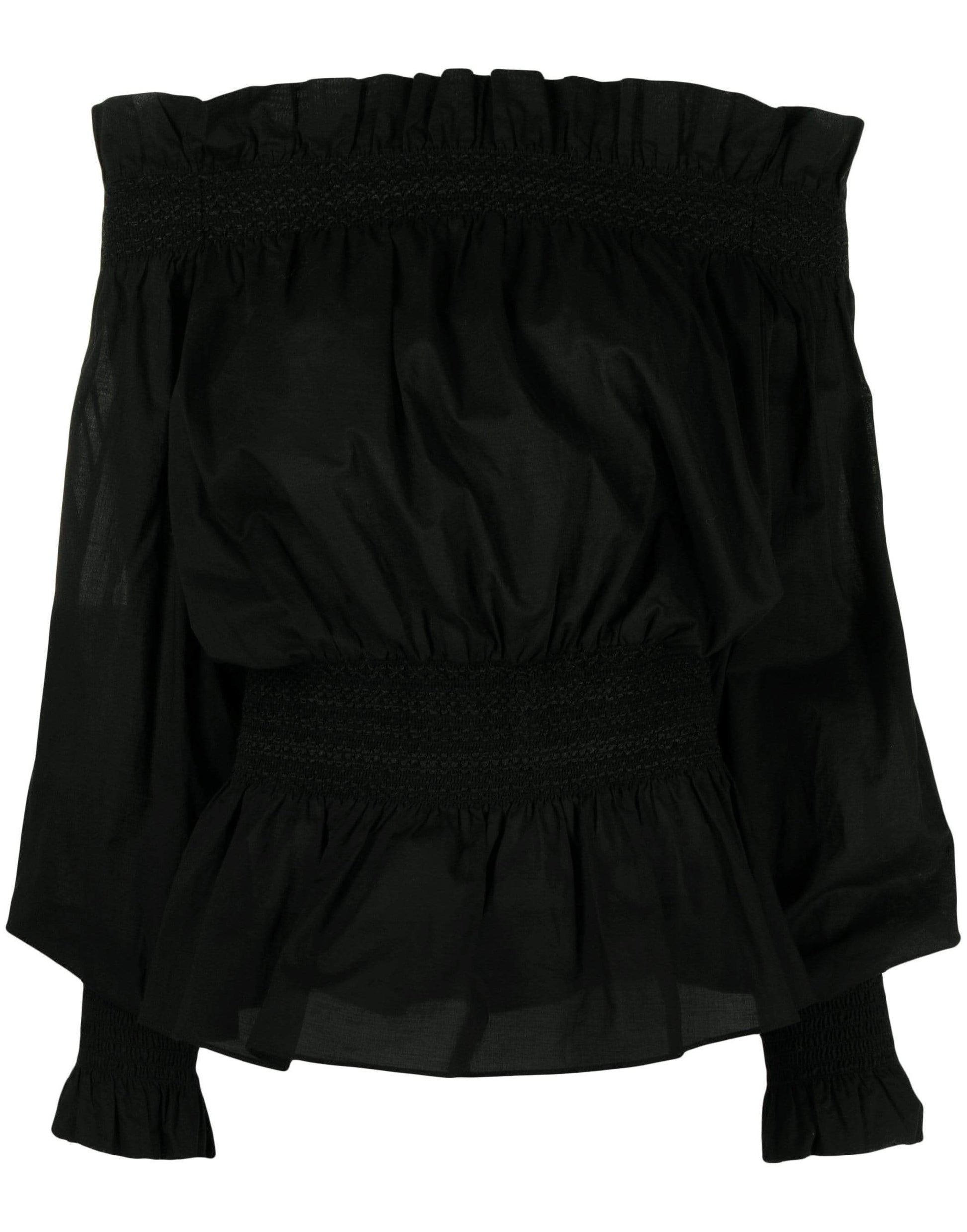 ADAM LIPPES-Off The Shoulder Top In Silk Cotton Voile-