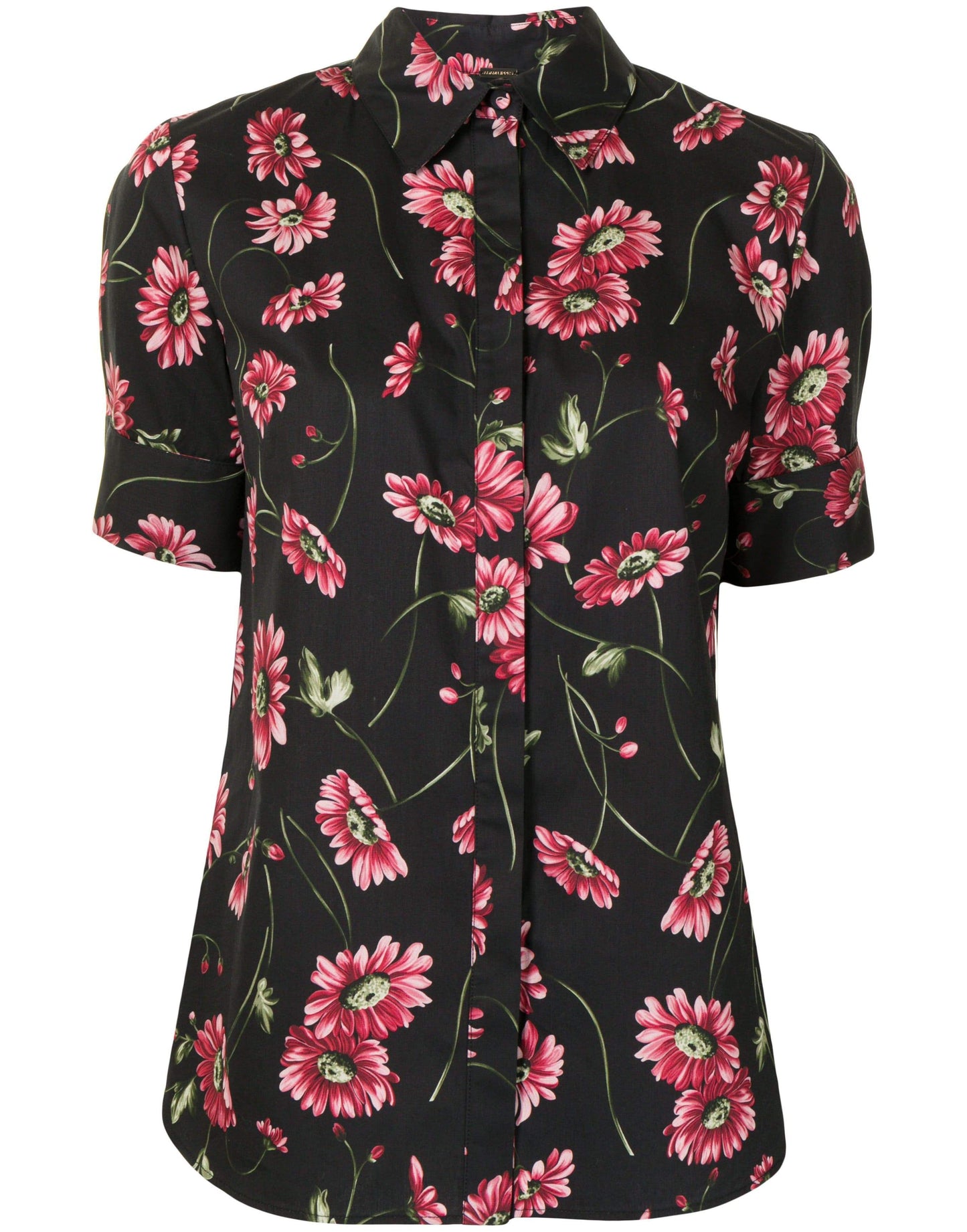 ADAM LIPPES-Short Sleeve Trapeze Top In Printed Poplin-