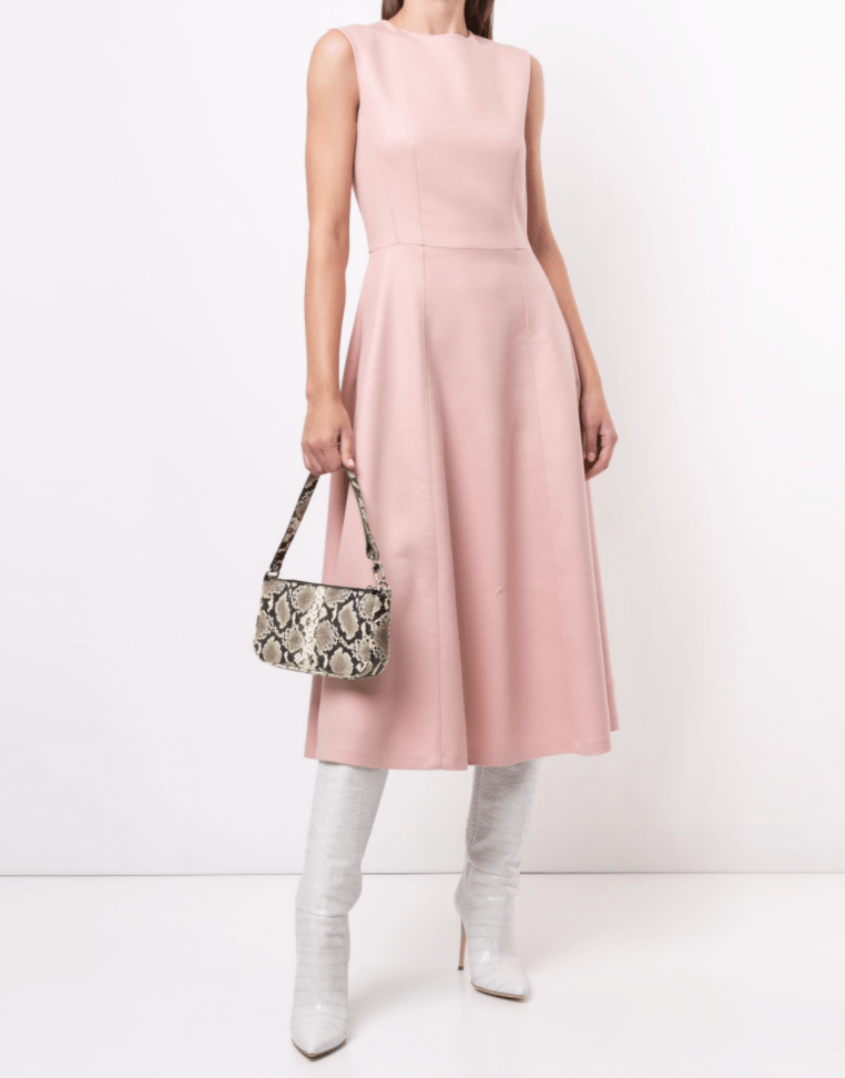 ADAM LIPPES-Fit And Flare Dress In Double Face Italian Wool-