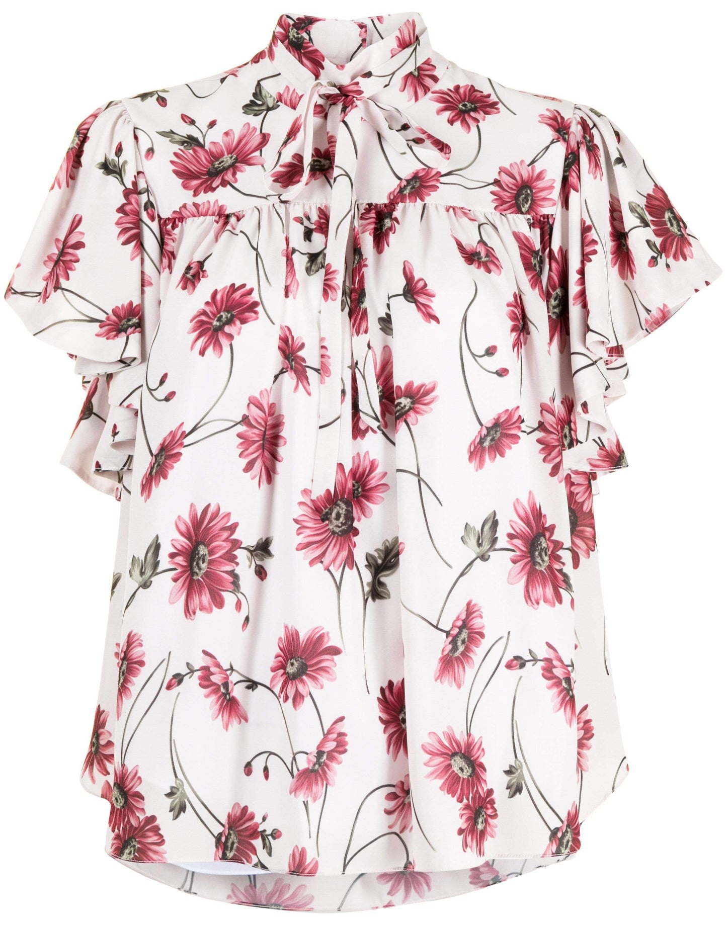 ADAM LIPPES-Flounce Sleeve Top In Printed Georgette-