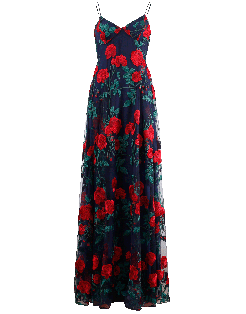 ADAM SELMAN-Right On Top Of The Rose Gown-ROSES