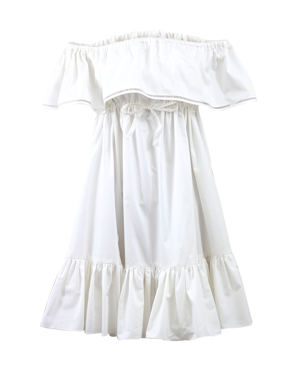 ADAM SELMAN-Off-The-Shoulder Ruffle Dress-