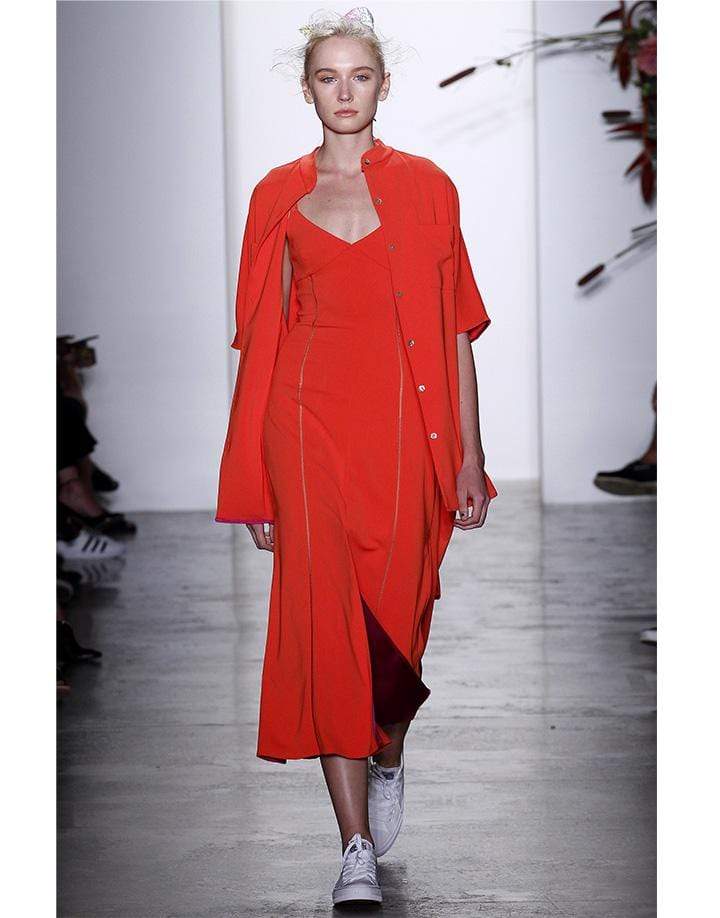 ADAM SELMAN-Split Bottom Slip Dress-