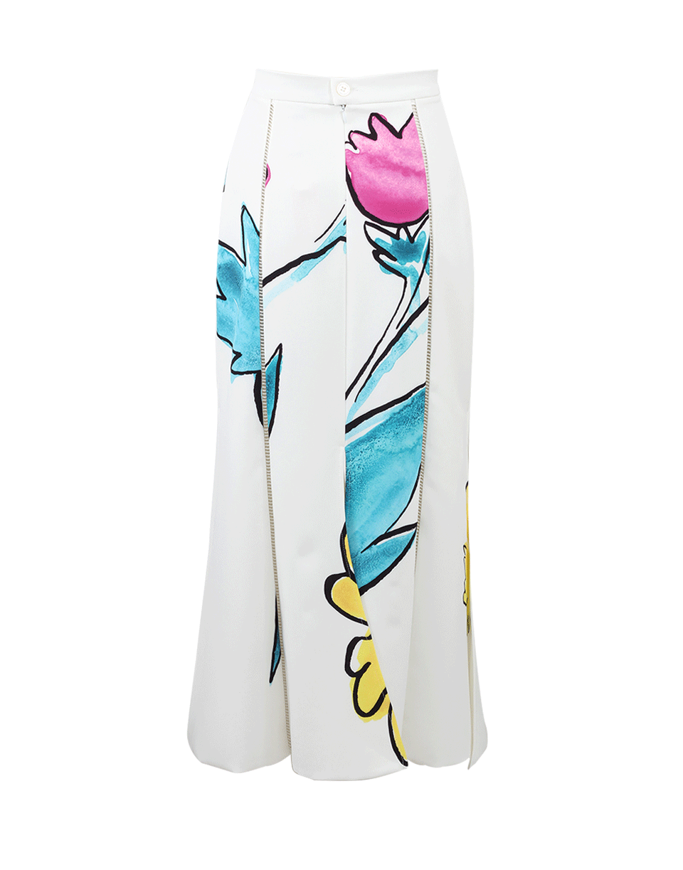 ADAM SELMAN-Floral Print Slip Skirt-MILK