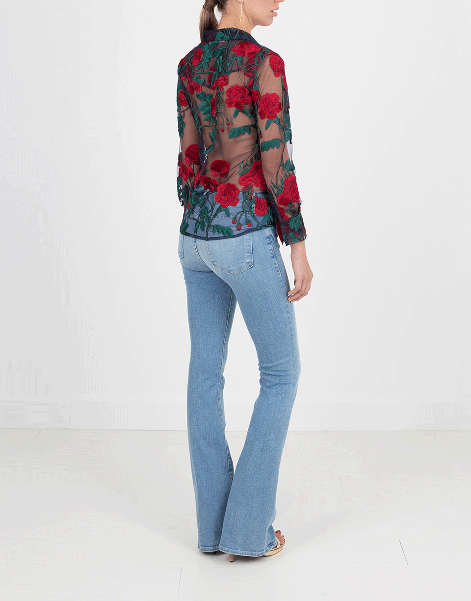ADAM SELMAN-Cowgirl Embroidered Tulle Shirt-