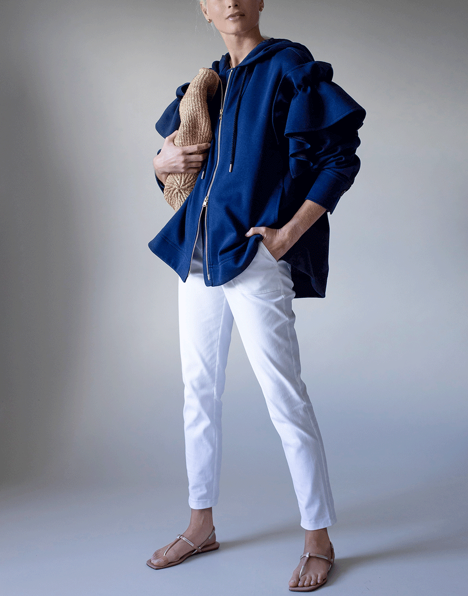 ADEAM-Oversized Zip Ruffle Hoodie-