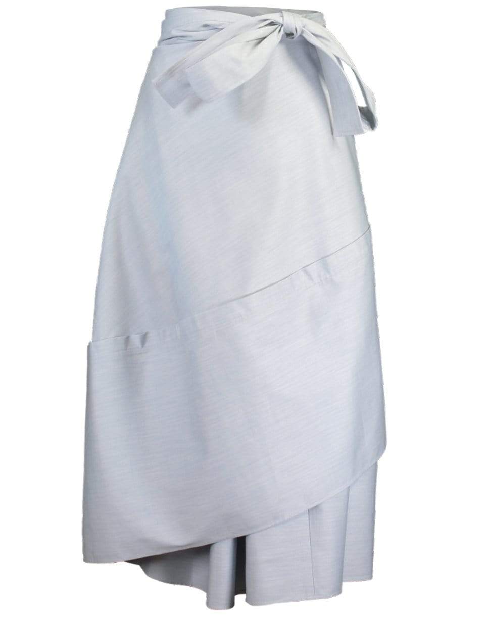 ADEAM-Denim Bellflower Midi Skirt-