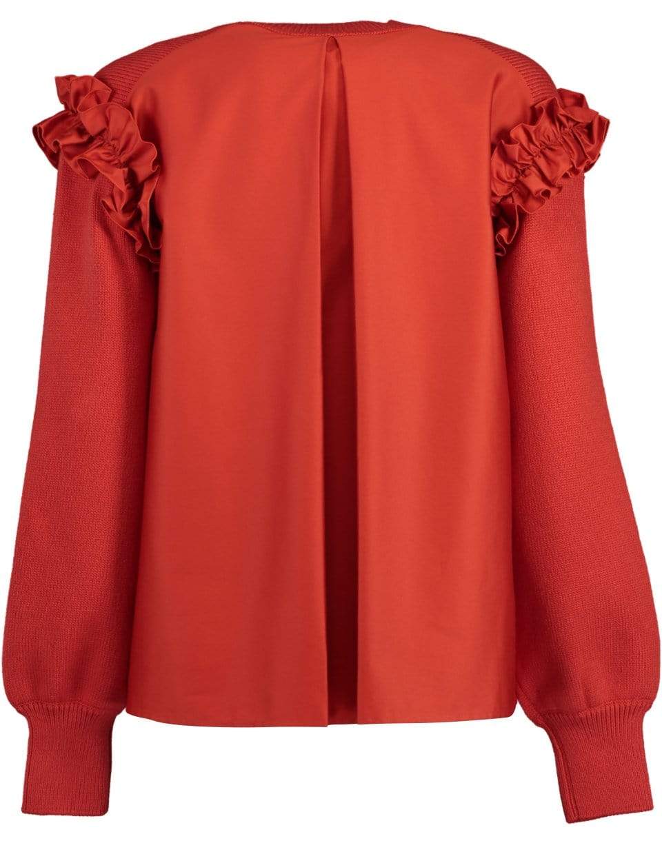 ADEAM-Red Ruffle Sweater-