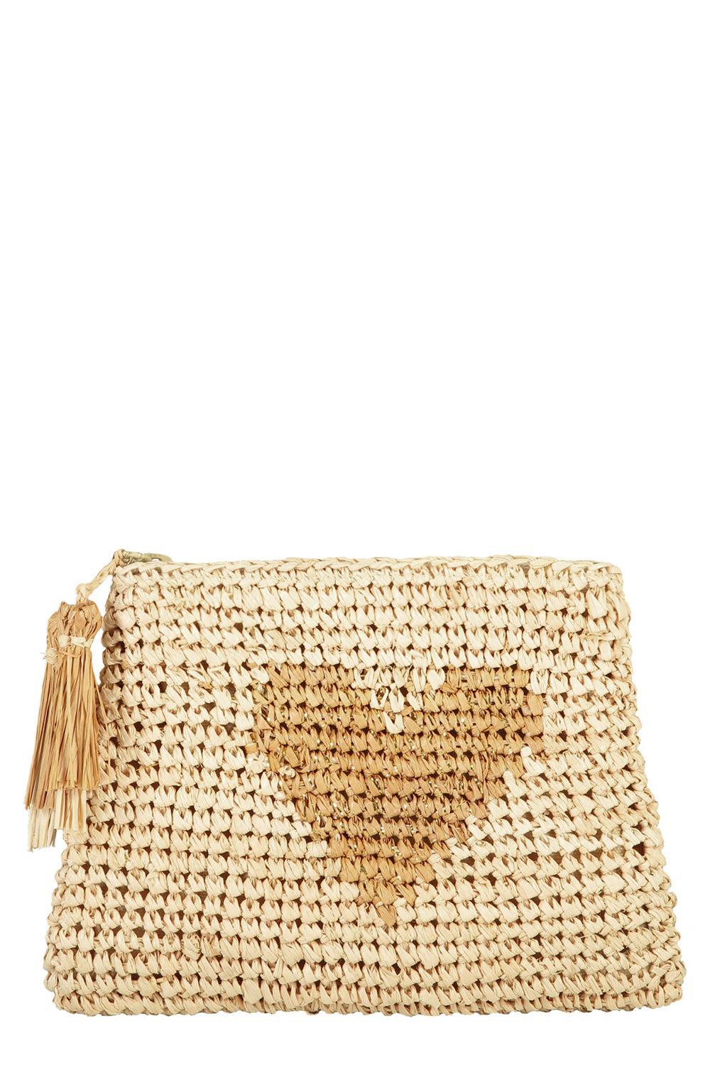 Small Heart Zip Pouch-NATURAL-HANDBAGCLUTCHES-AERIN LAUDER