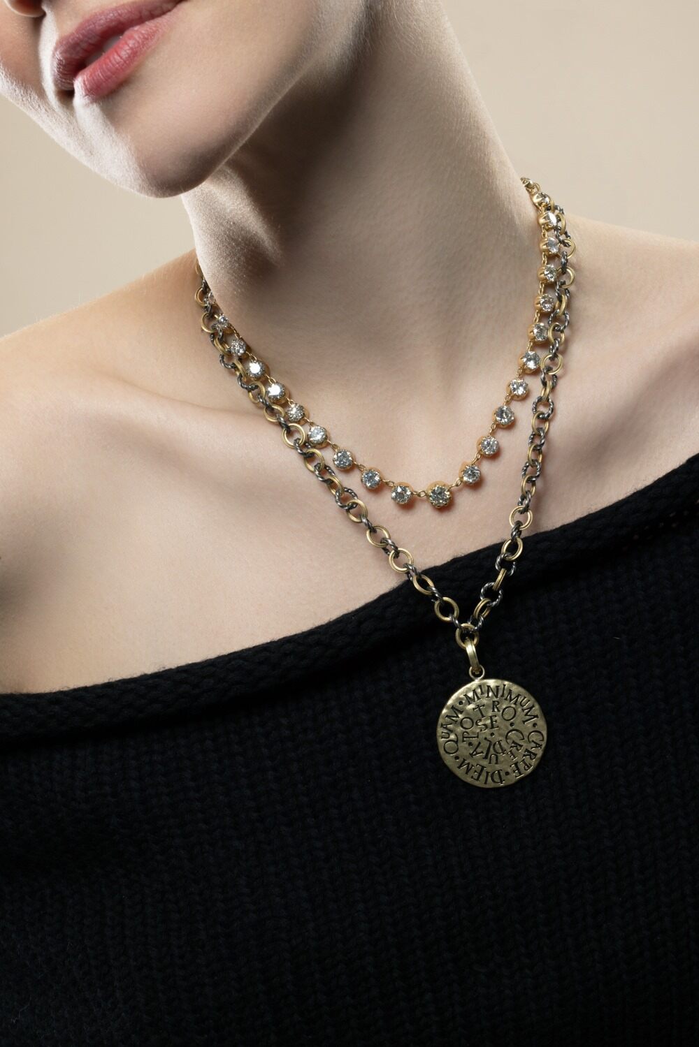 Carpe Diem Quam Pendant-YELLOW GOLD-JEWELRYFINE JEWELPENDANT-SYLVA & CIE