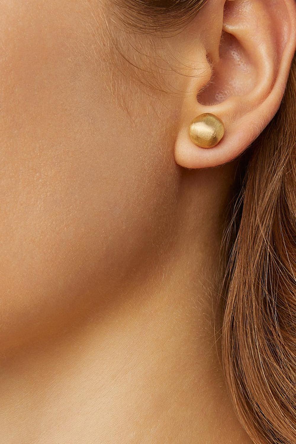 Africa Small Round Stud Earrings-YELLOW GOLD-JEWELRYFINE JEWELEARRING-MARCO BICEGO
