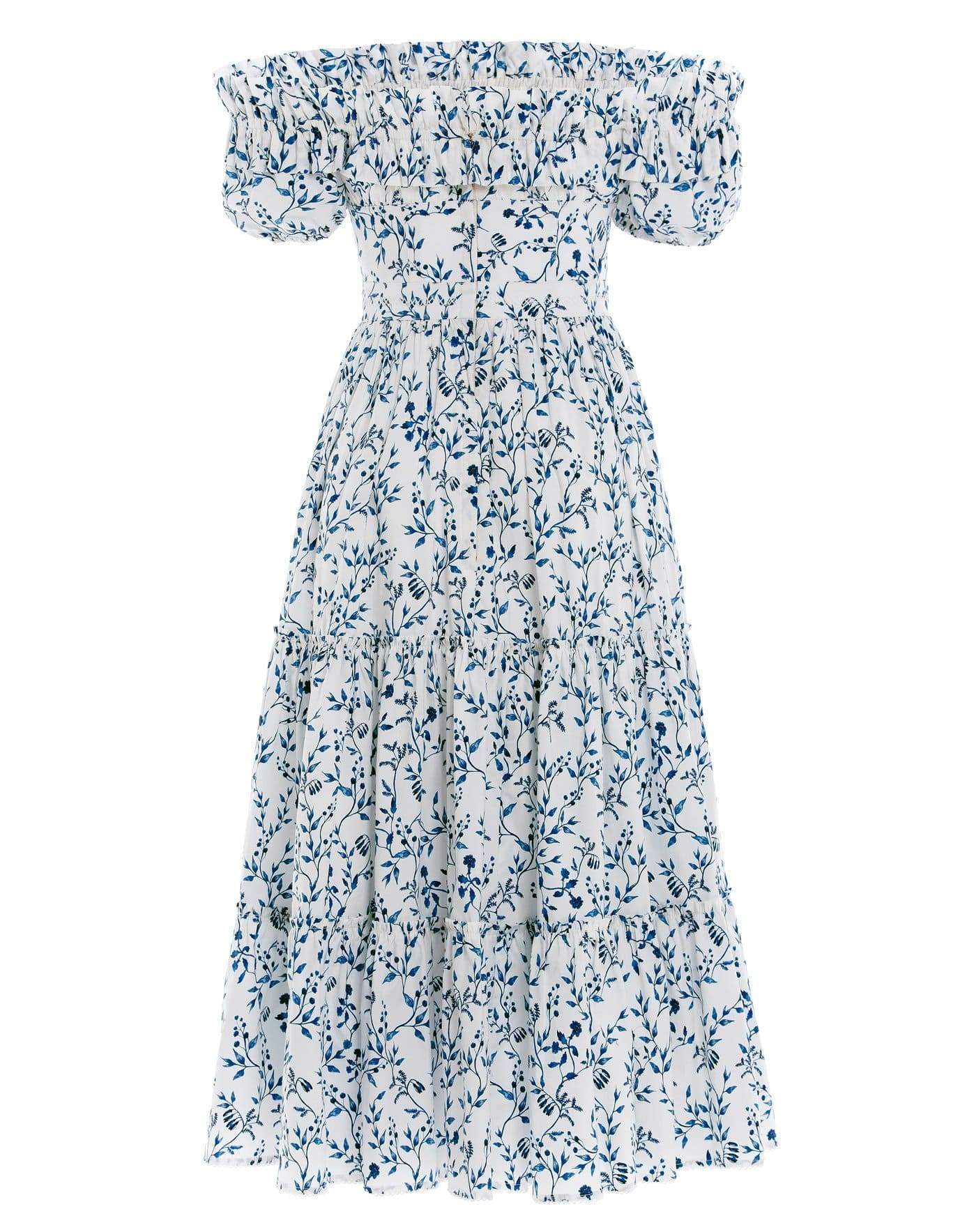 AGUA BY AGUA BENDITA-Banana Off Shoulder Midi Dress-