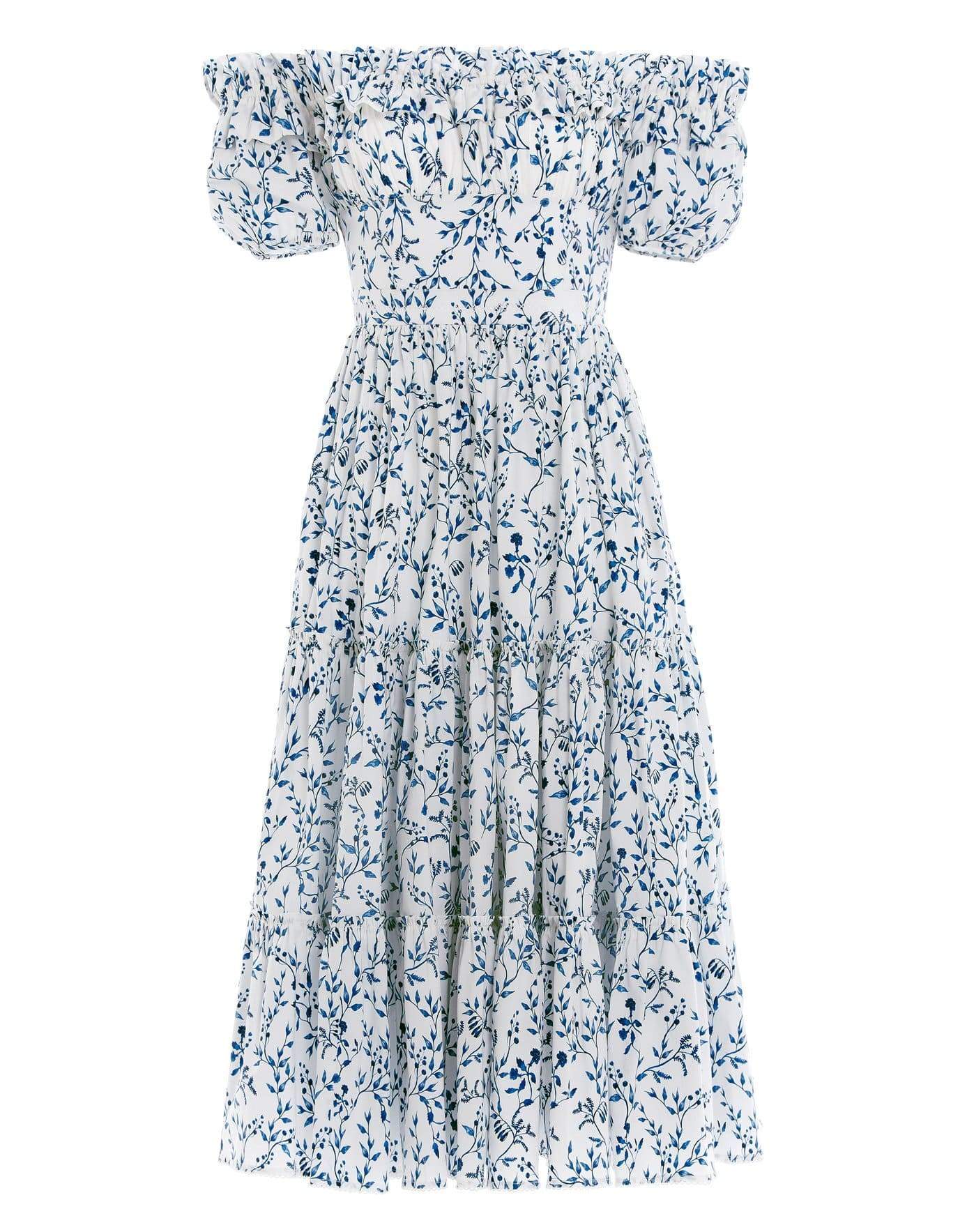 AGUA BY AGUA BENDITA-Banana Off Shoulder Midi Dress-