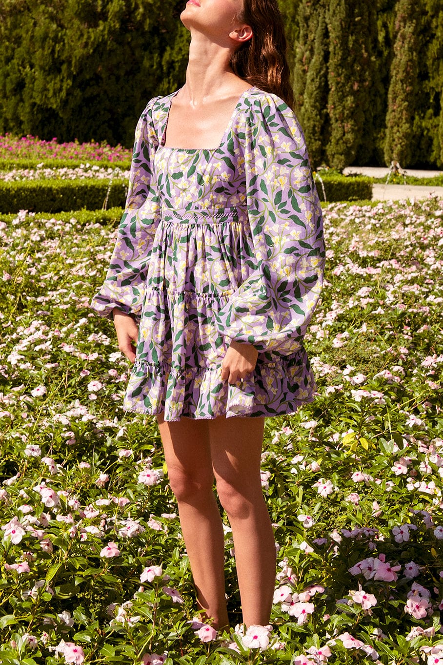 AGUA BY AGUA BENDITA-Avena Long Sleeve Mini Dress-