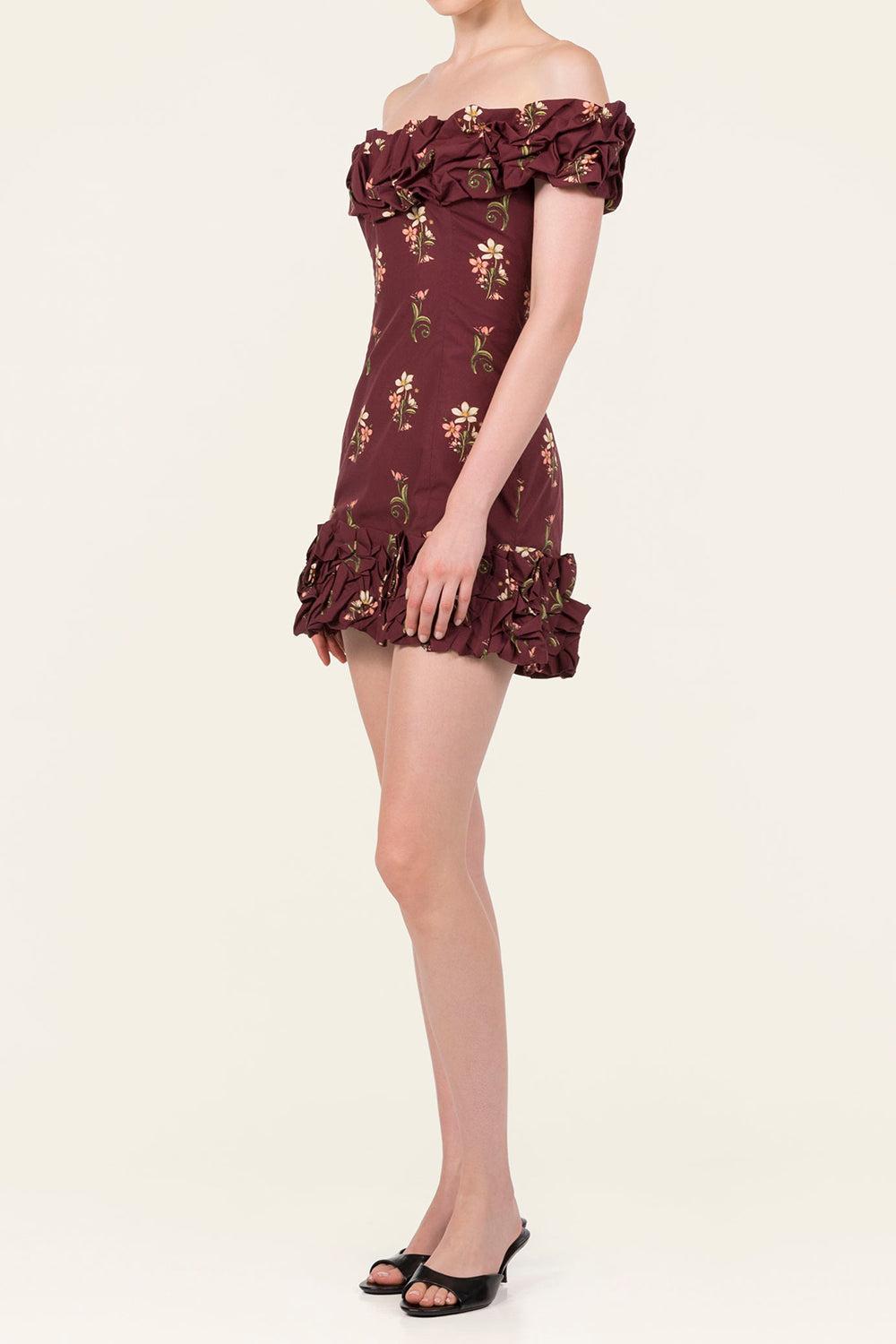 Jardin Mini Dress - Noche-RED-XS-CLOTHINGDRESSCASUAL-AGUA BY AGUA BENDITA