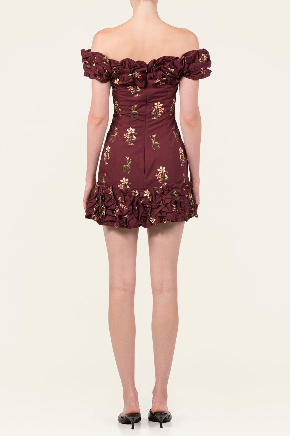 Jardin Mini Dress - Noche-RED-XS-CLOTHINGDRESSCASUAL-AGUA BY AGUA BENDITA