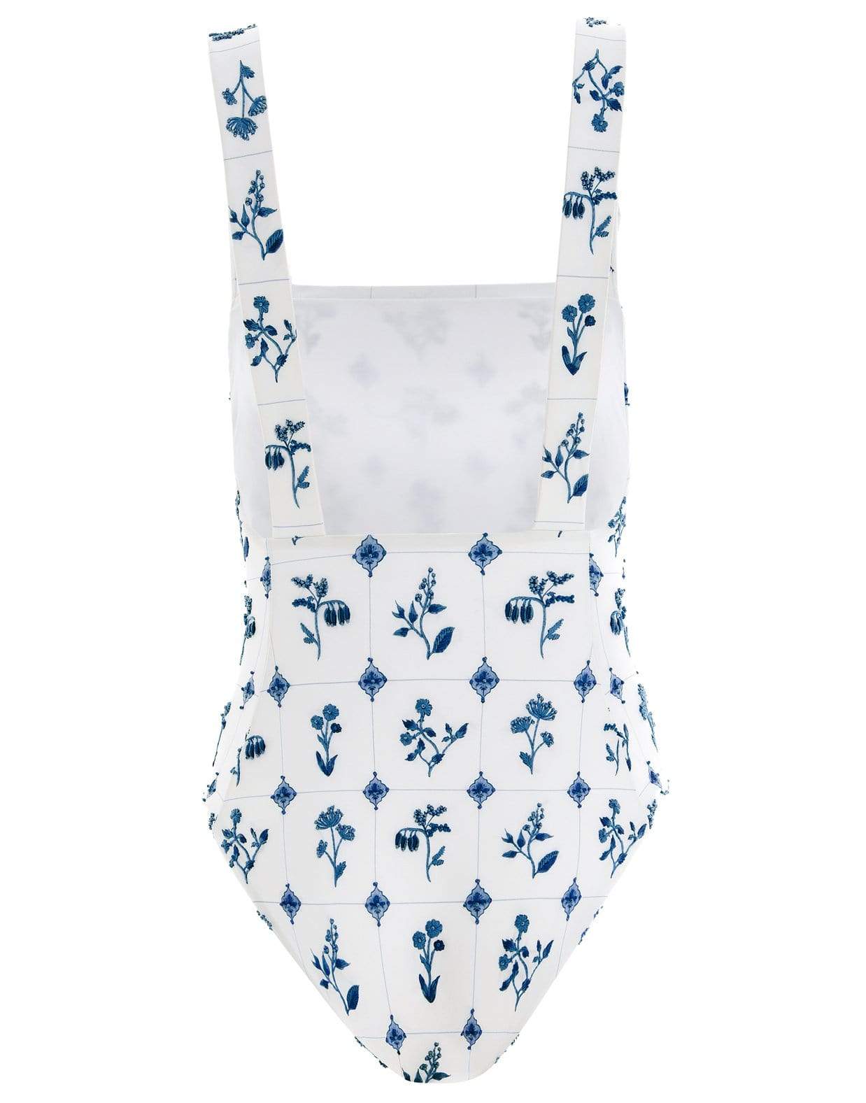 AGUA BY AGUA BENDITA-Cafe Loza Hand Embroidered One-Piece Swimsuit-