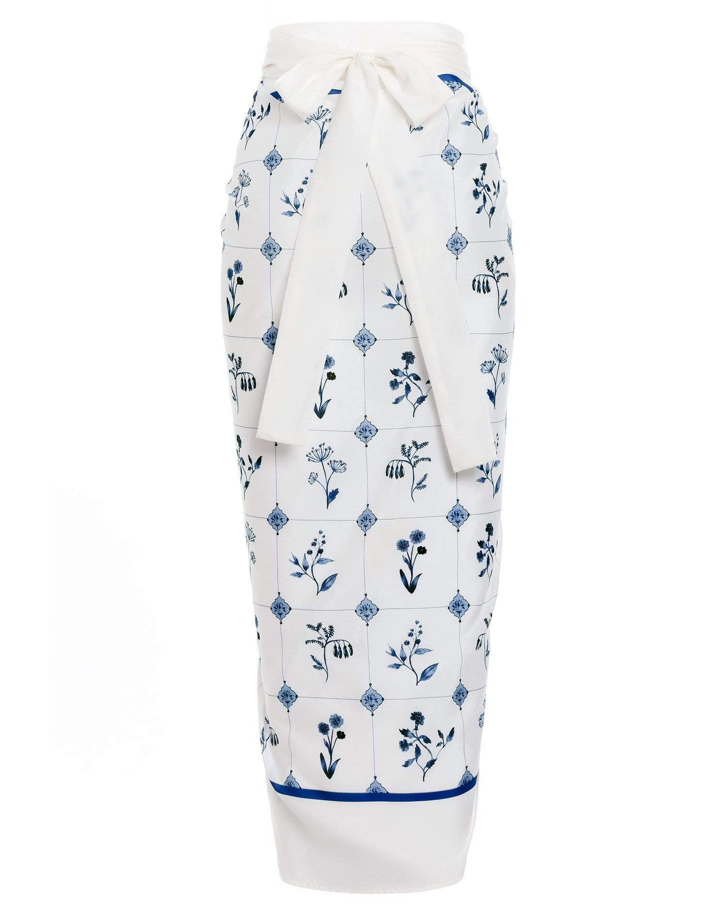 AGUA BY AGUA BENDITA-Lavanda Loza Cotton-Silk Pareo-LOZA WHT