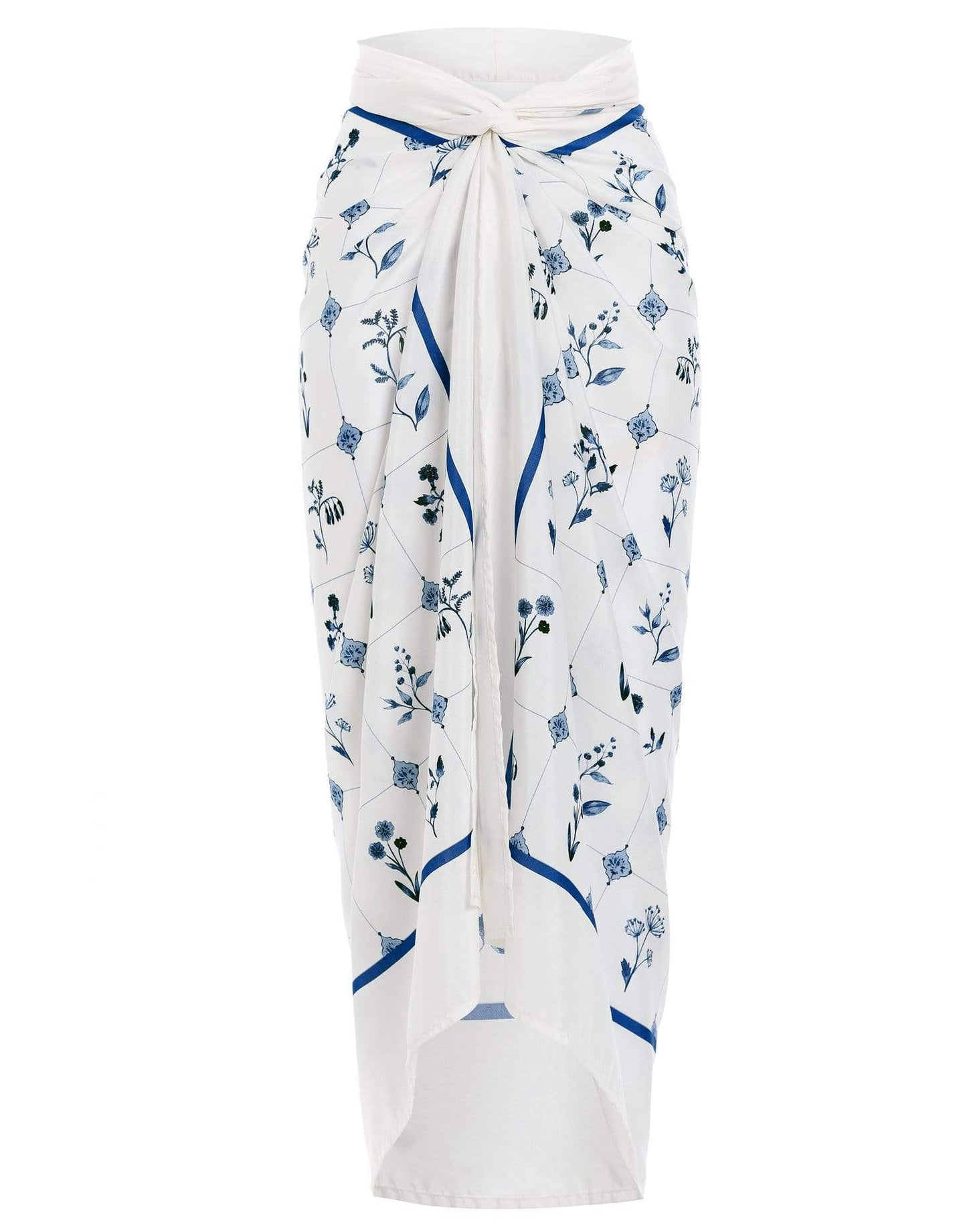 AGUA BY AGUA BENDITA-Lavanda Loza Cotton-Silk Pareo-LOZA WHT
