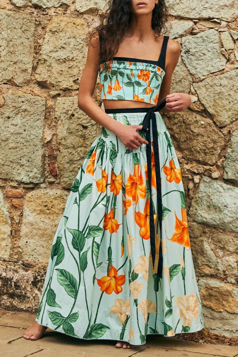 AGUA BY AGUA BENDITA-Alcachofa Maxi Skirt-