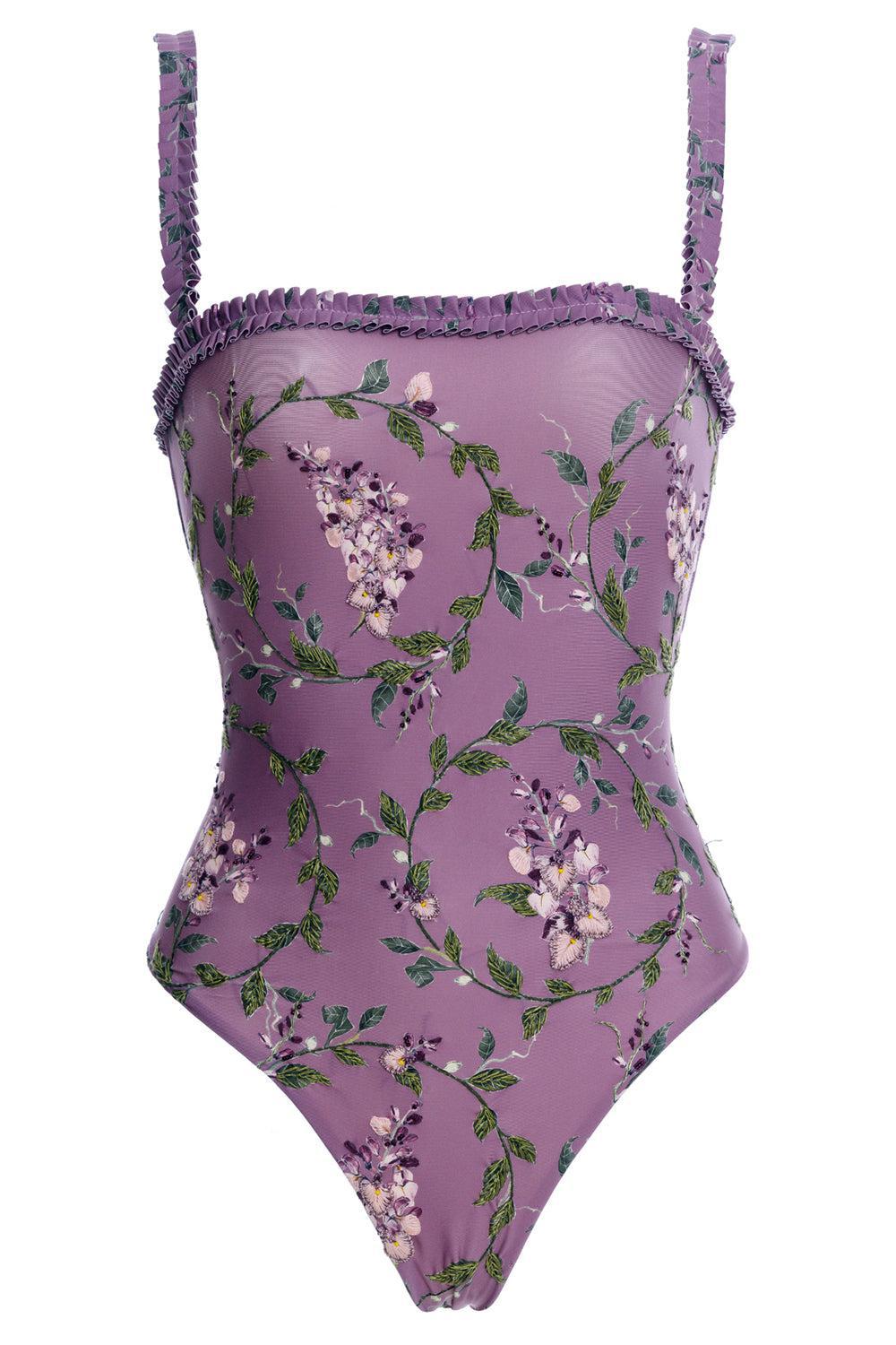 AGUA BY AGUA BENDITA-Limon Wisteria One Piece Swimsuit-